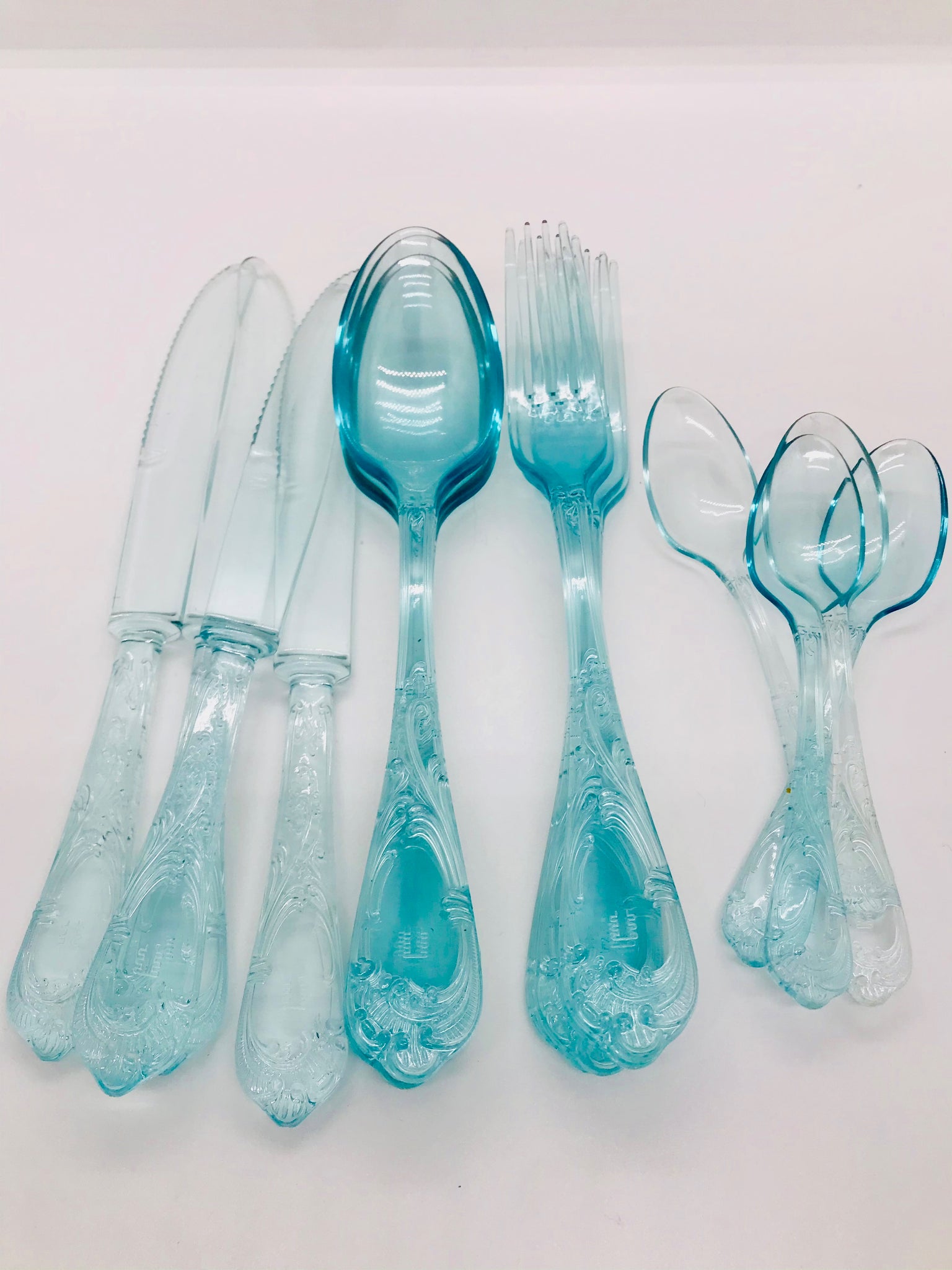 Blue Acrylic Cutlery 4 Place settings