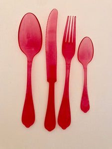 Pink Acrylic Cutlery 4 place settings