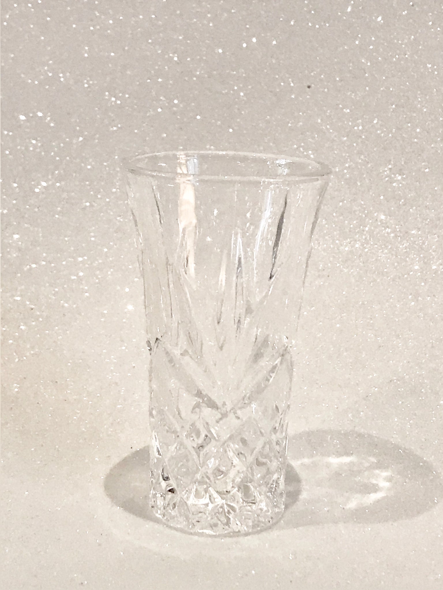 Tall Etched Crystal Shot Glass