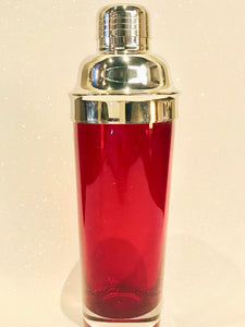 Red Glass Cocktail Shaker