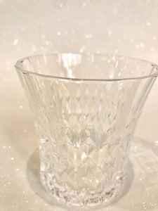 Wide Mouth Etched Crystal Glass