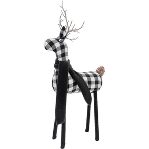 Plaid Reindeer (Gingham Black & White)