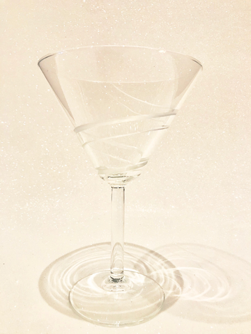 Etched Swirl Martini Glass